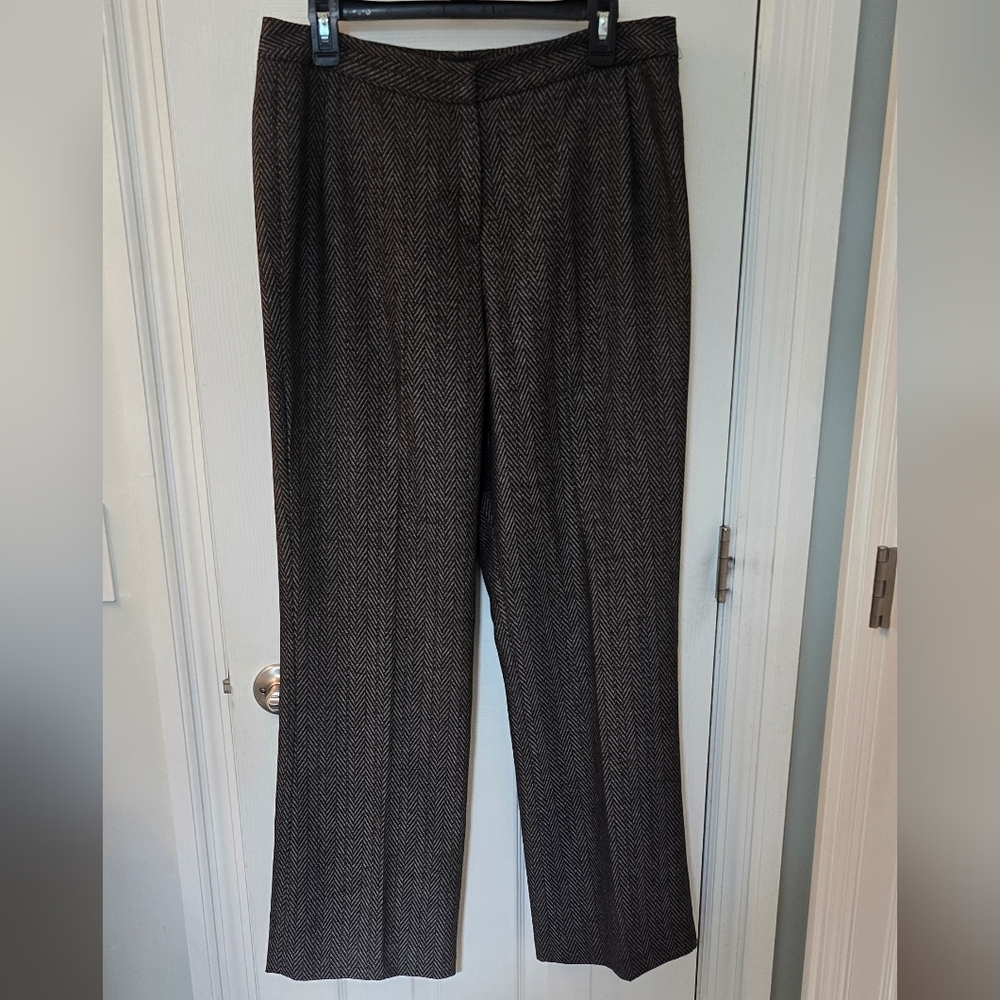 Larry Lavine Women's Lined Herringbone Winter Slacks, Size 12 (1204)